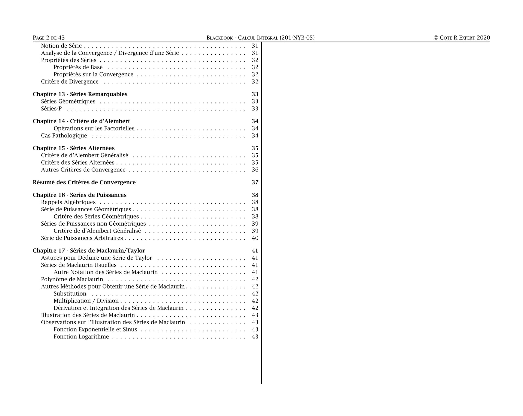 Black Book calcul intégral – Cote R Expert